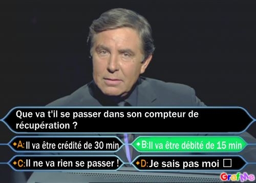 Calculation of Jean-Pierre's time-off balance with non-worked breaks