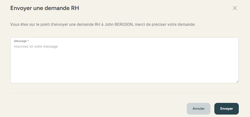 Send an HR request