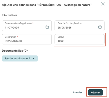 Ajout d'un document