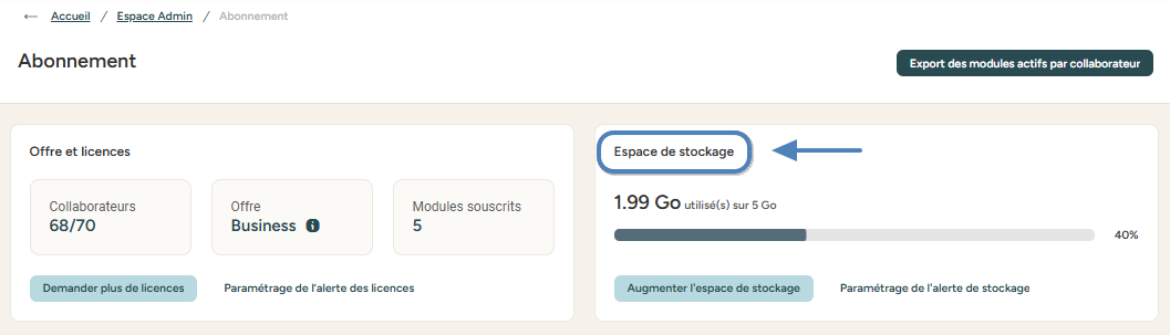 Storage space section