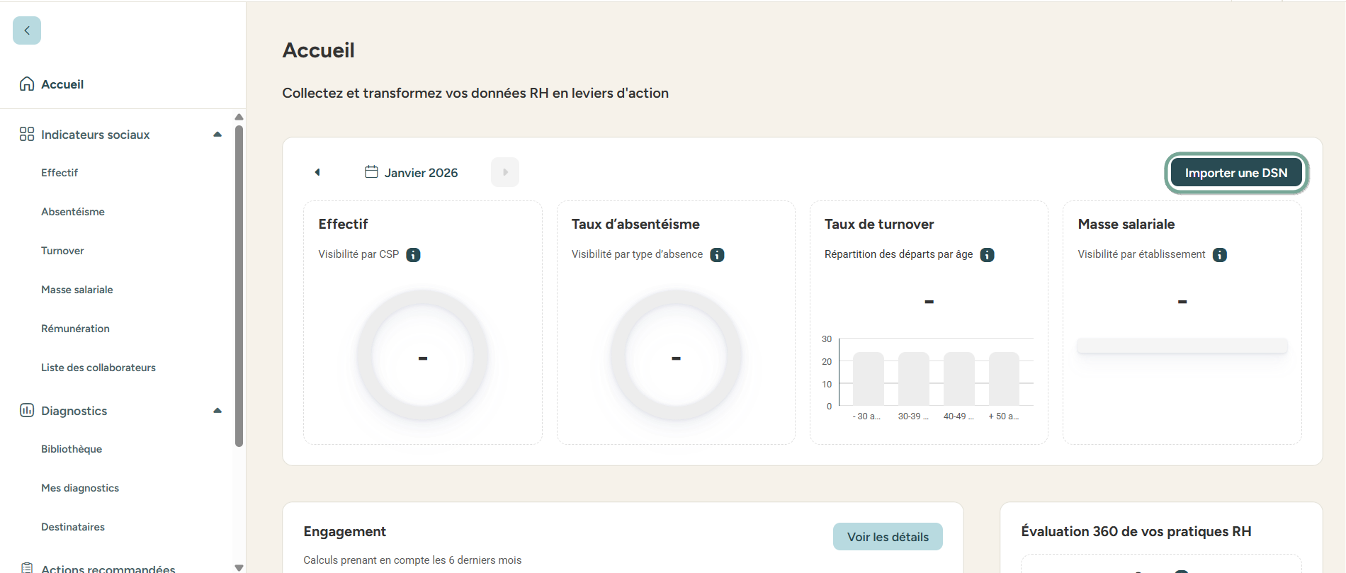 Raccourci importer DSN depuis l'accueil