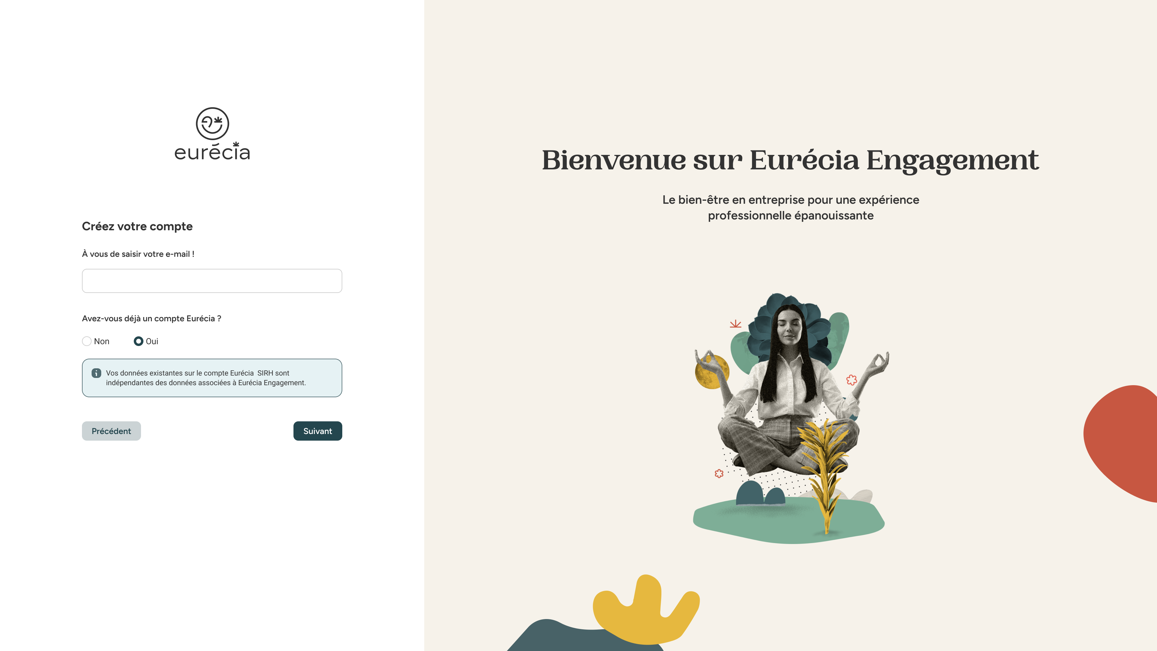 Inscription - saisie de l'adresse e-mail