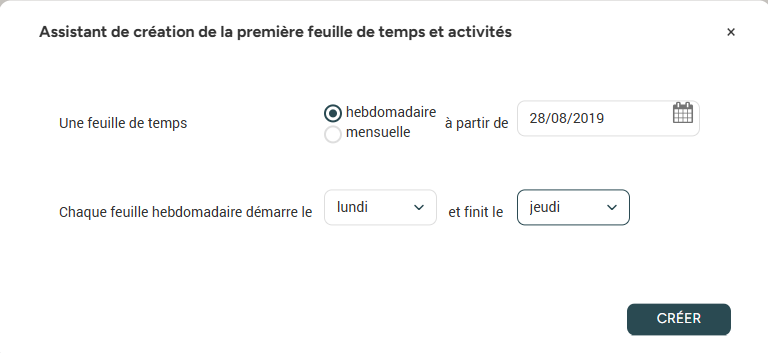 Feuille de temps de transition du 28 au 31 octobre