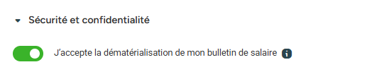 Case J'accepte la dématérialisation de mon bulletin de salaire dans les préférences