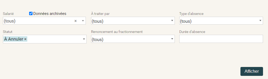 Données archivées box to check to display archived users in a module