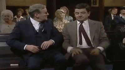 Mr Bean, happy