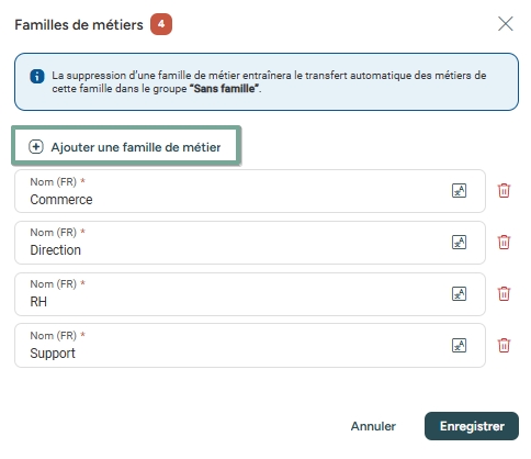 Create a job family
