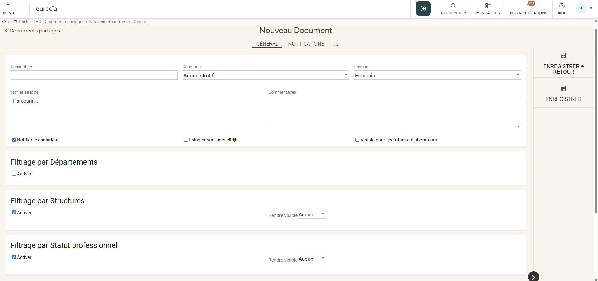 Exception by user: two employees added as visible